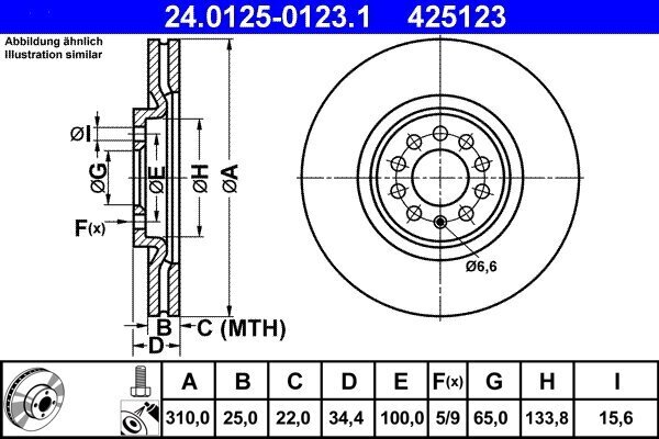 Bremsscheibe ATE 24.0125-0123.1