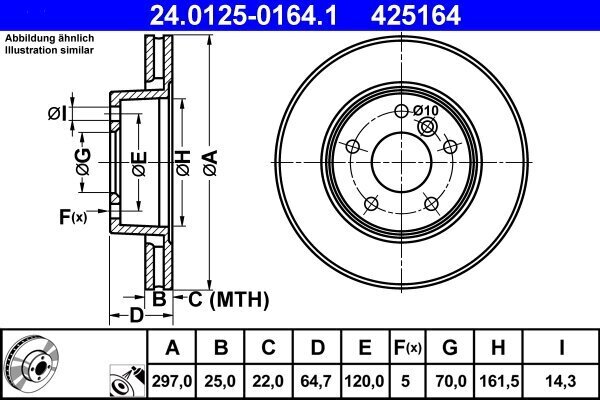 Bremsscheibe ATE 24.0125-0164.1