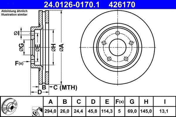 Bremsscheibe ATE 24.0126-0170.1