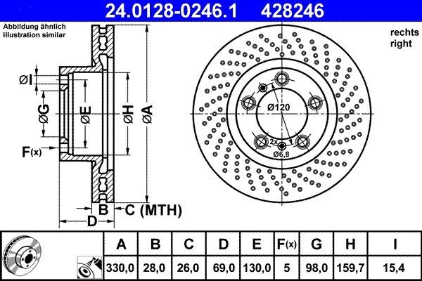 Bremsscheibe ATE 24.0128-0246.1