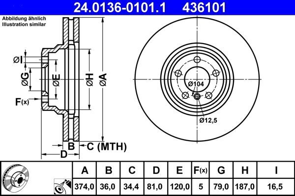 Bremsscheibe ATE 24.0136-0101.1