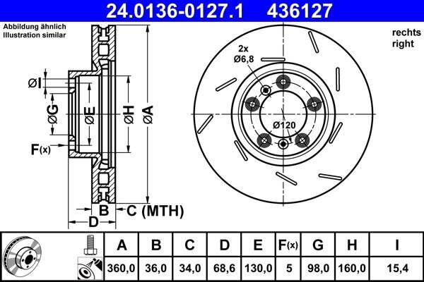 Bremsscheibe ATE 24.0136-0127.1