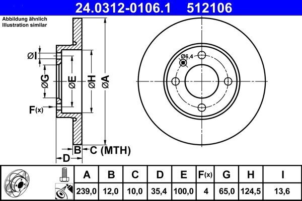 Bremsscheibe ATE 24.0312-0106.1