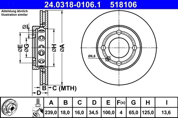 Bremsscheibe ATE 24.0318-0106.1