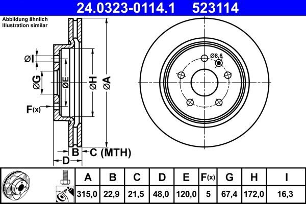 Bremsscheibe ATE 24.0323-0114.1