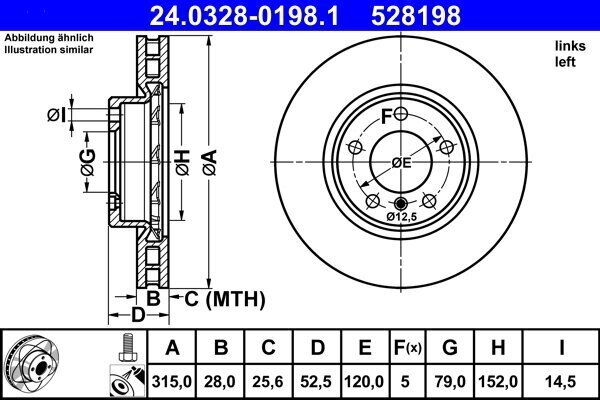 Bremsscheibe ATE 24.0328-0198.1