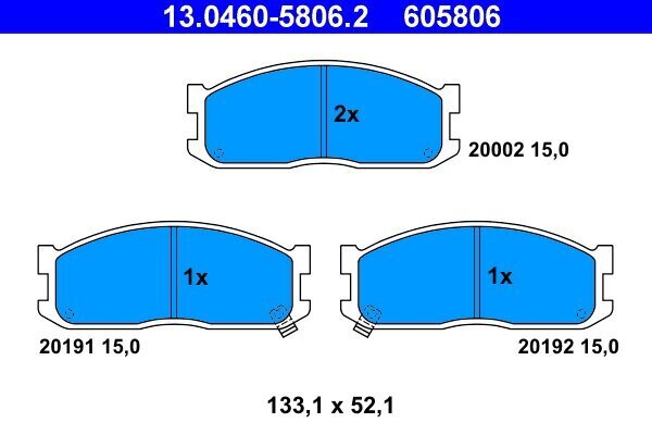 Bremsbelagsatz, Scheibenbremse ATE 13.0460-5806.2