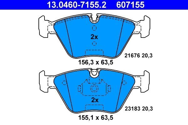 Bremsbelagsatz, Scheibenbremse ATE 13.0460-7155.2