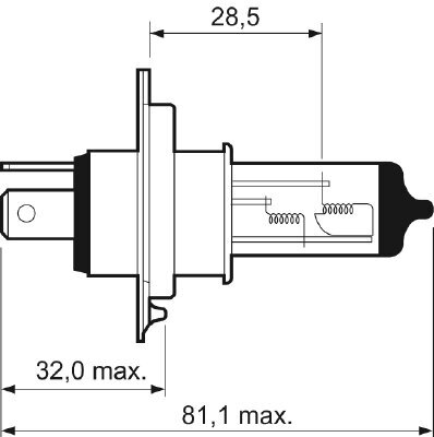 Glühlampe, Fernscheinwerfer 12 V 60/55 W Halogen H4 VALEO 032007