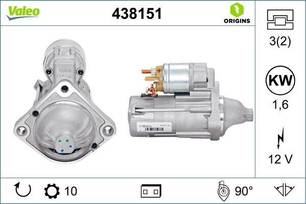 Starter 12 V 1,6 kW VALEO 438151