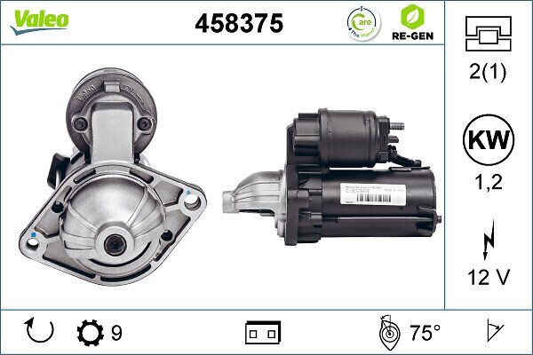 Starter 12 V 1,2 kW VALEO 458375