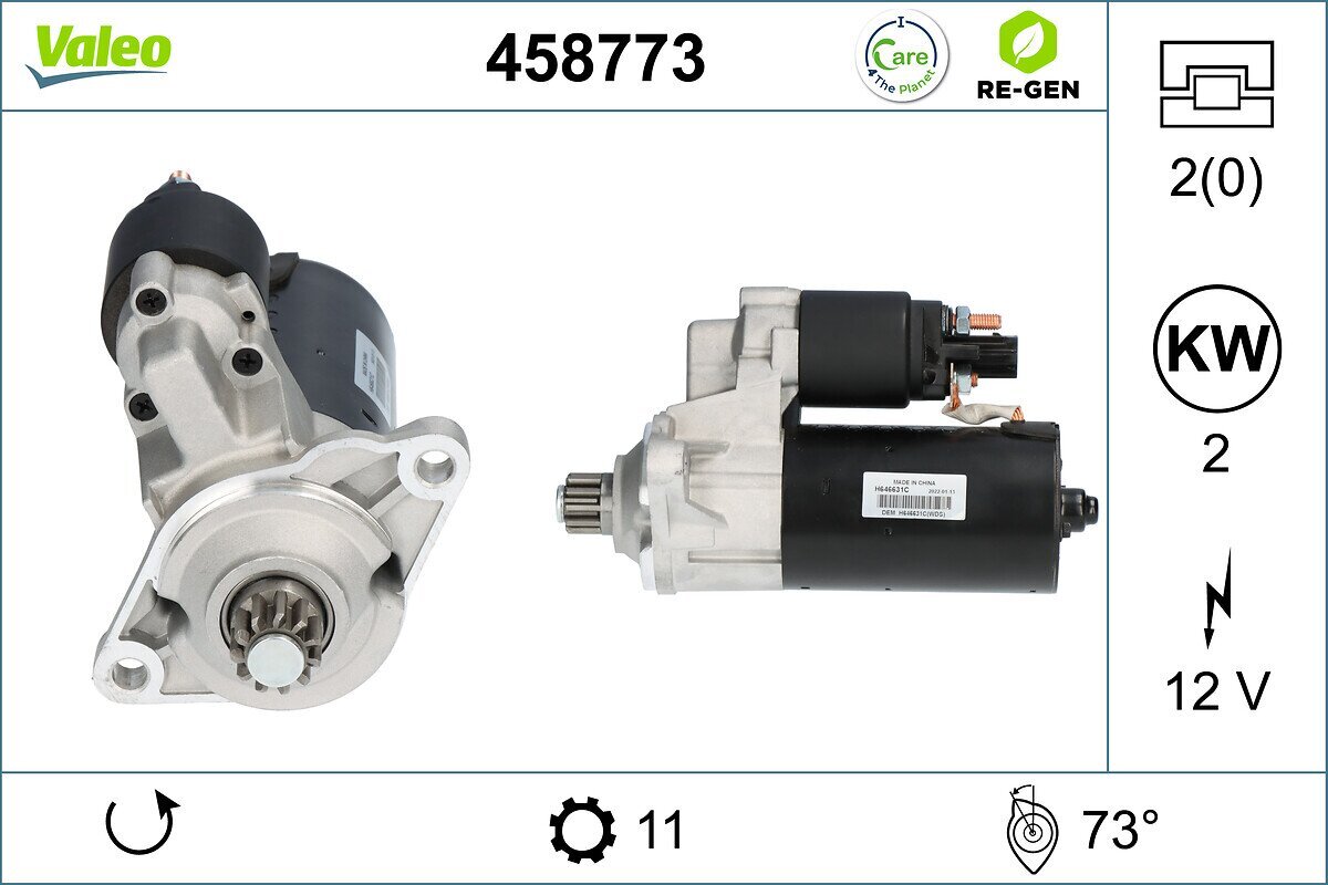 Starter 12 V 2 kW VALEO 458773