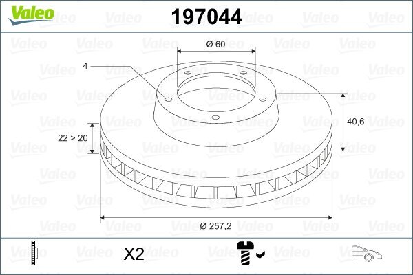 Bremsscheibe VALEO 197044