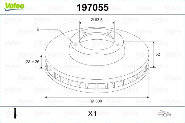 Bremsscheibe VALEO 197055