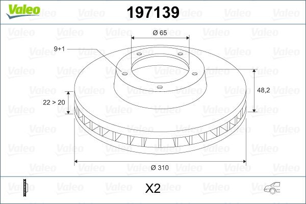 Bremsscheibe VALEO 197139