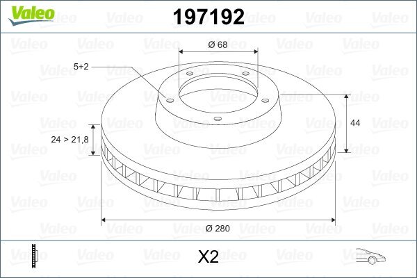 Bremsscheibe VALEO 197192