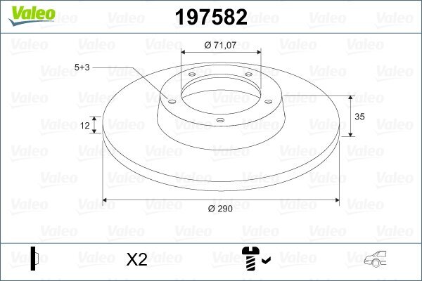 Bremsscheibe VALEO 197582