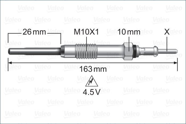 Glühkerze 4,5 V VALEO 345235