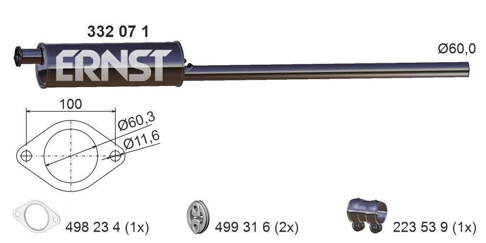 Mittelschalldämpfer ERNST 332071