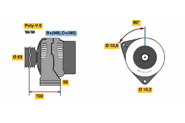 Generator 14 V BOSCH 0 986 039 941