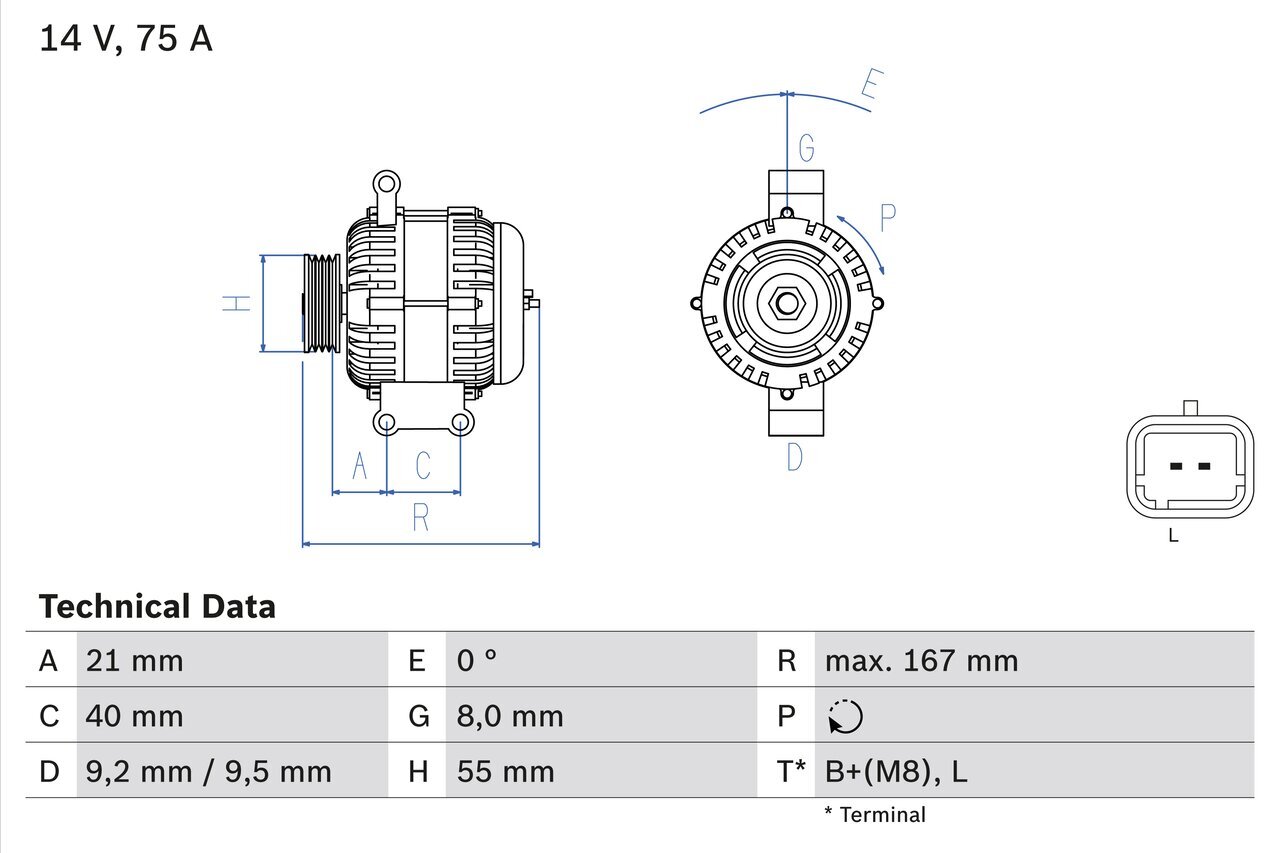 Generator 14 V BOSCH 0 986 080 220