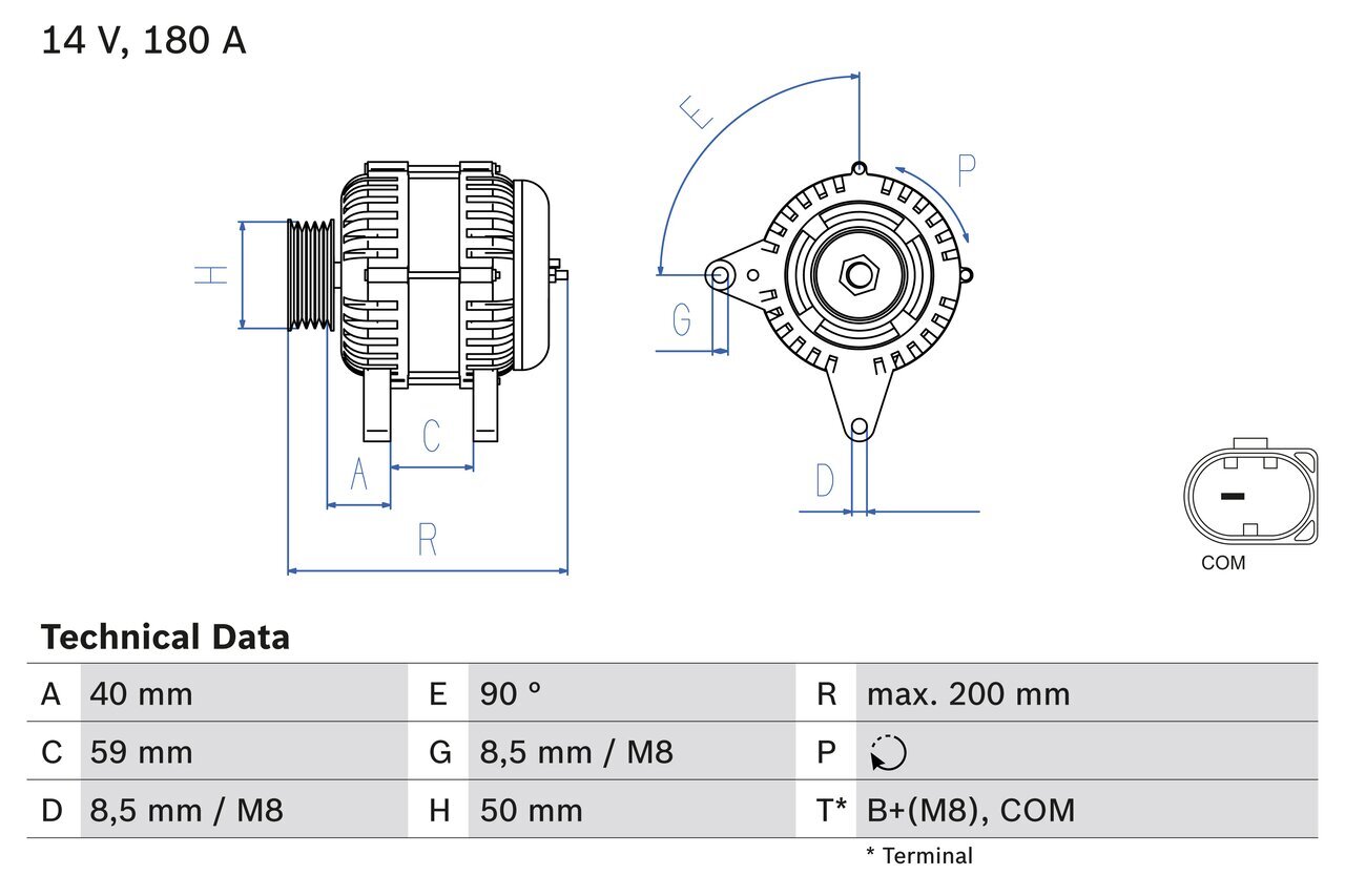 Generator 14 V BOSCH 0 986 083 310