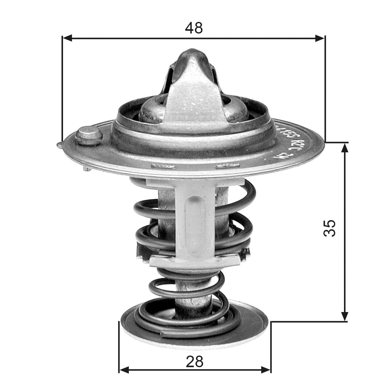 Thermostat, Kühlmittel GATES TH30082G1