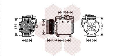 Kompressor, Klimaanlage 12 V VAN WEZEL 3200K212