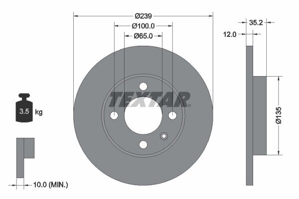 Bremsscheibe TEXTAR 92010603