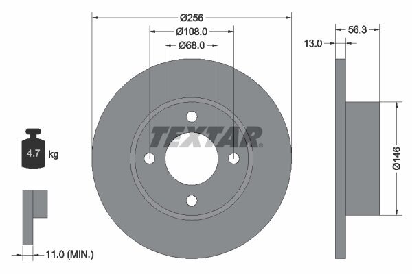 Bremsscheibe TEXTAR 92057800