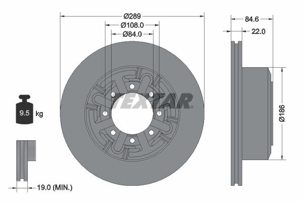 Bremsscheibe TEXTAR 93089600