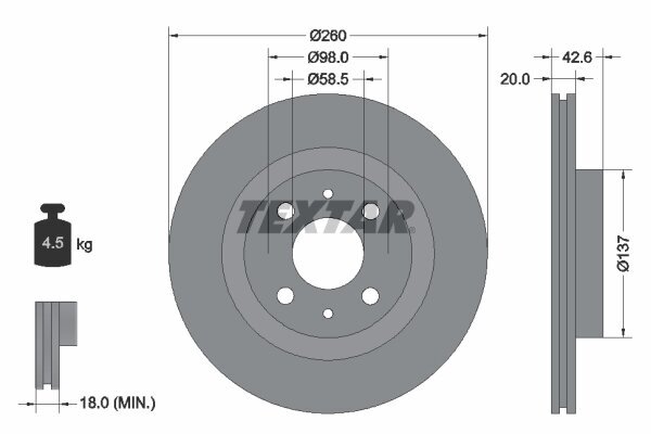 Bremsscheibe TEXTAR 92112100