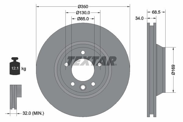 Bremsscheibe TEXTAR 92121800