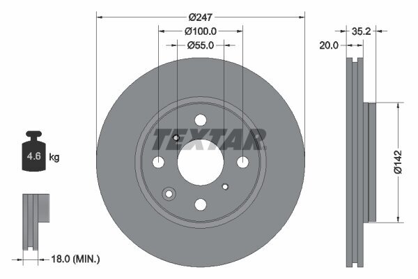 Bremsscheibe TEXTAR 92141903