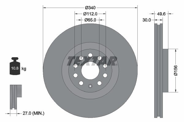 Bremsscheibe TEXTAR 92229805