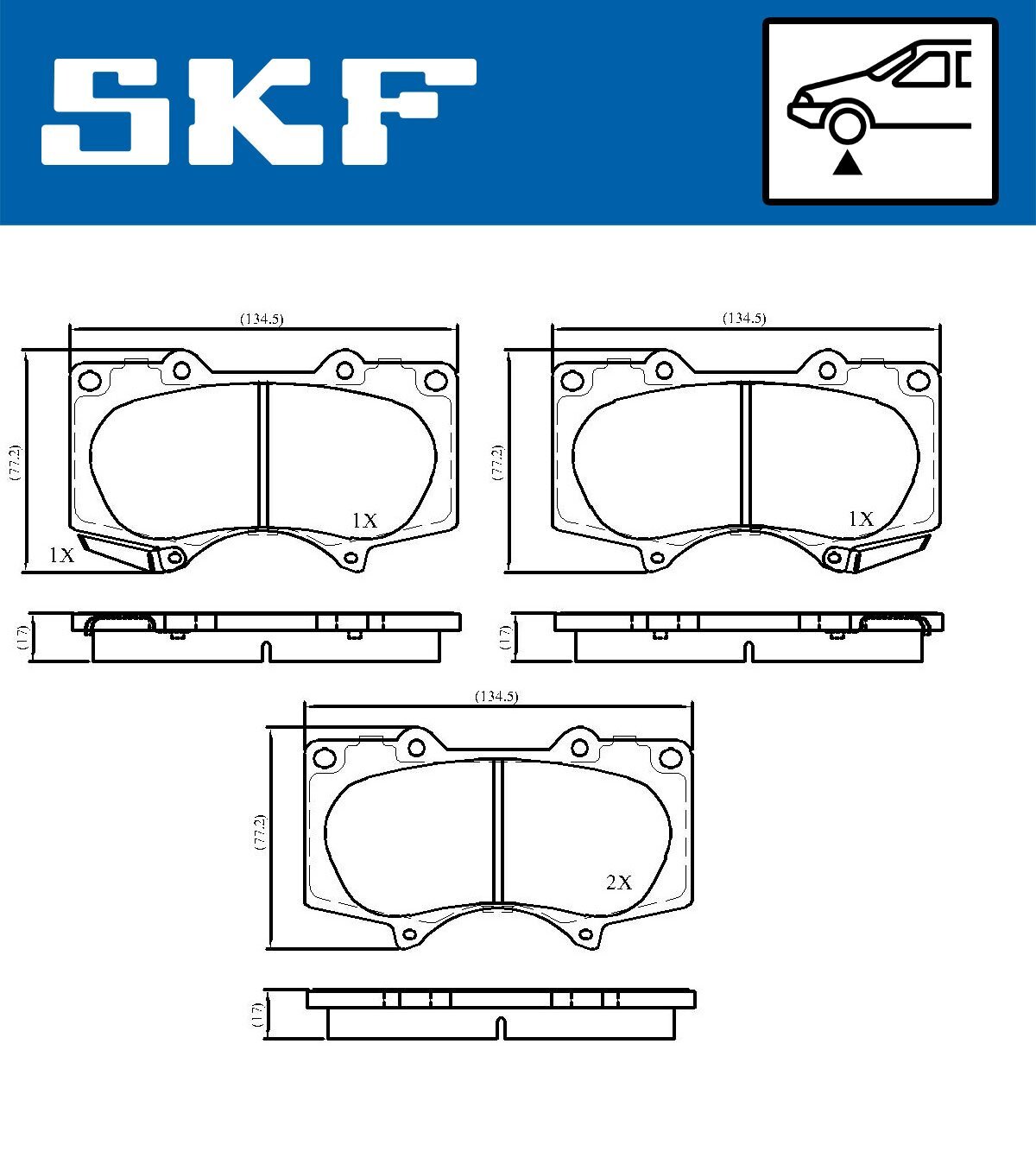 Bremsbelagsatz, Scheibenbremse SKF VKBP 80135 A