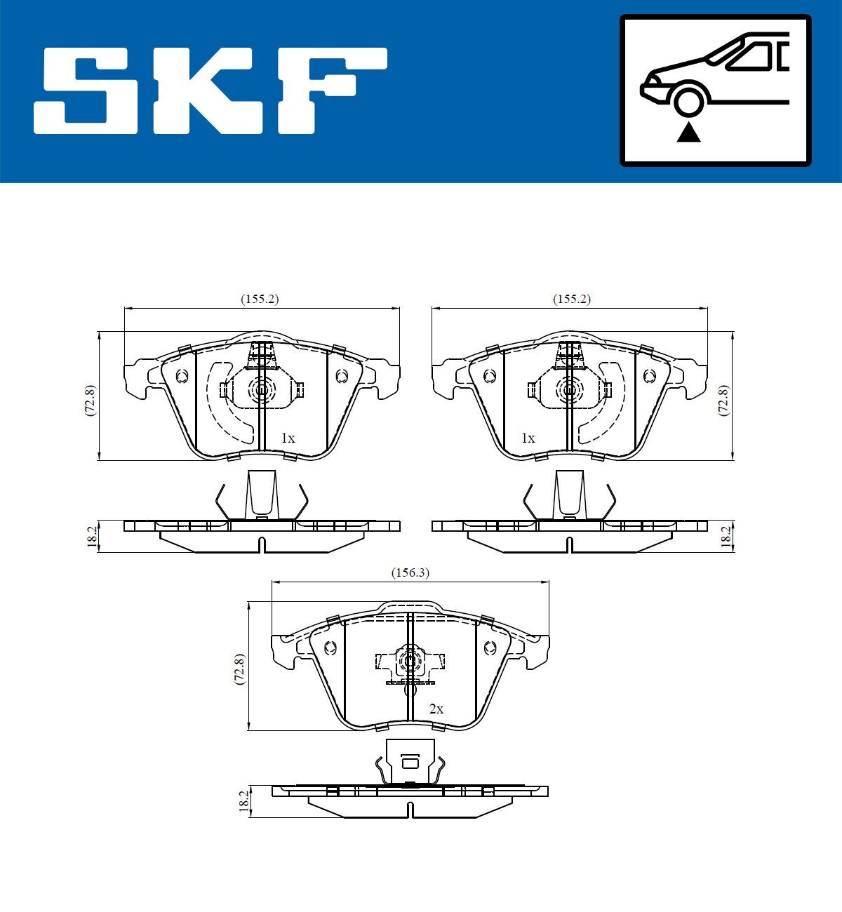 Bremsbelagsatz, Scheibenbremse SKF VKBP 80272