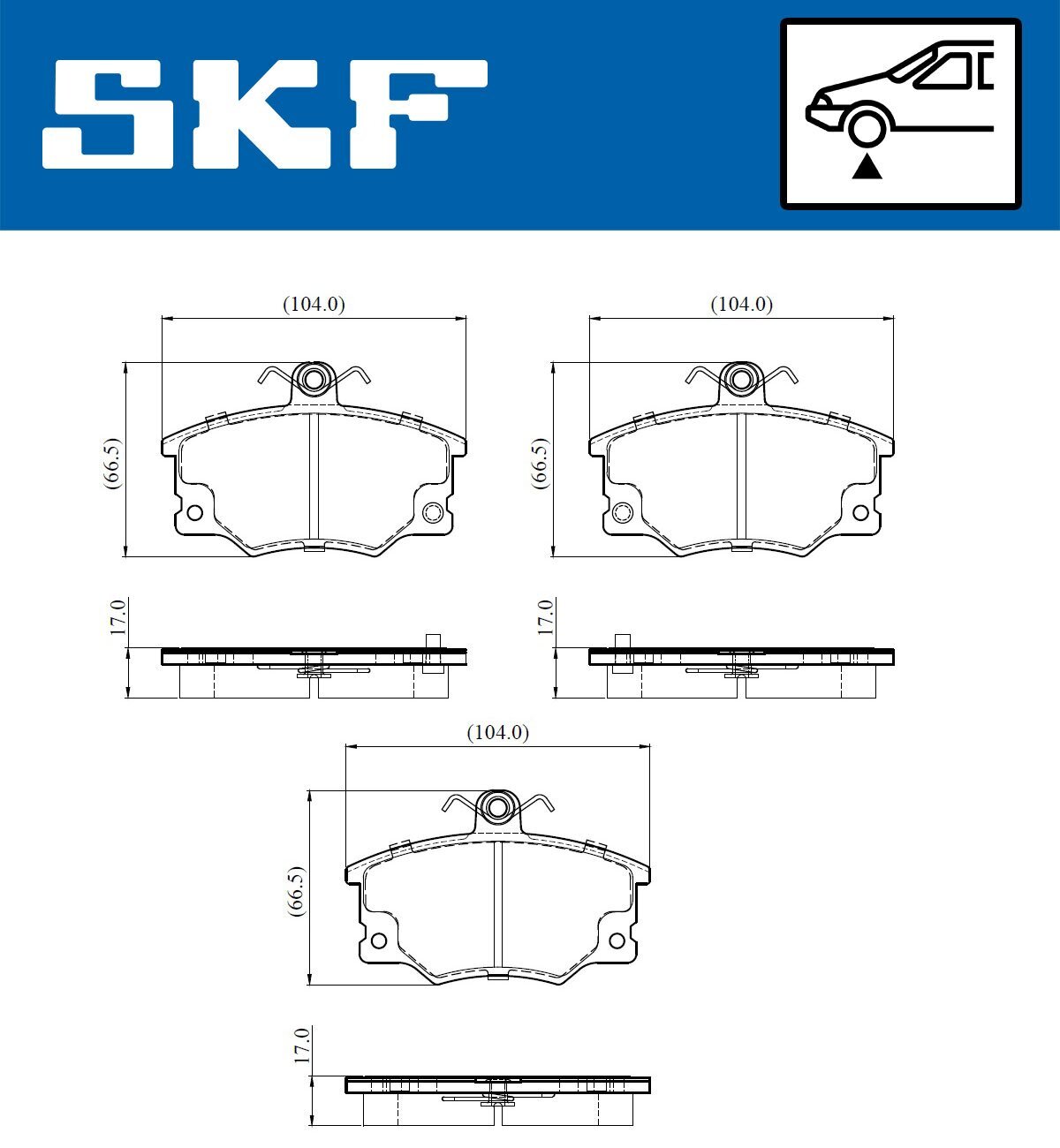 Bremsbelagsatz, Scheibenbremse SKF VKBP 80913 A