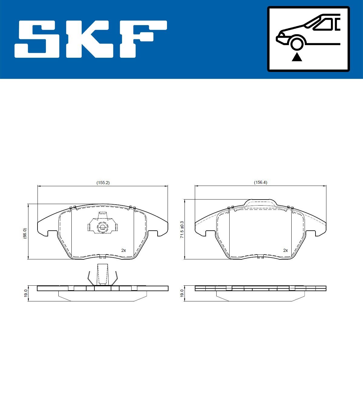 Bremsbelagsatz, Scheibenbremse SKF VKBP 80948