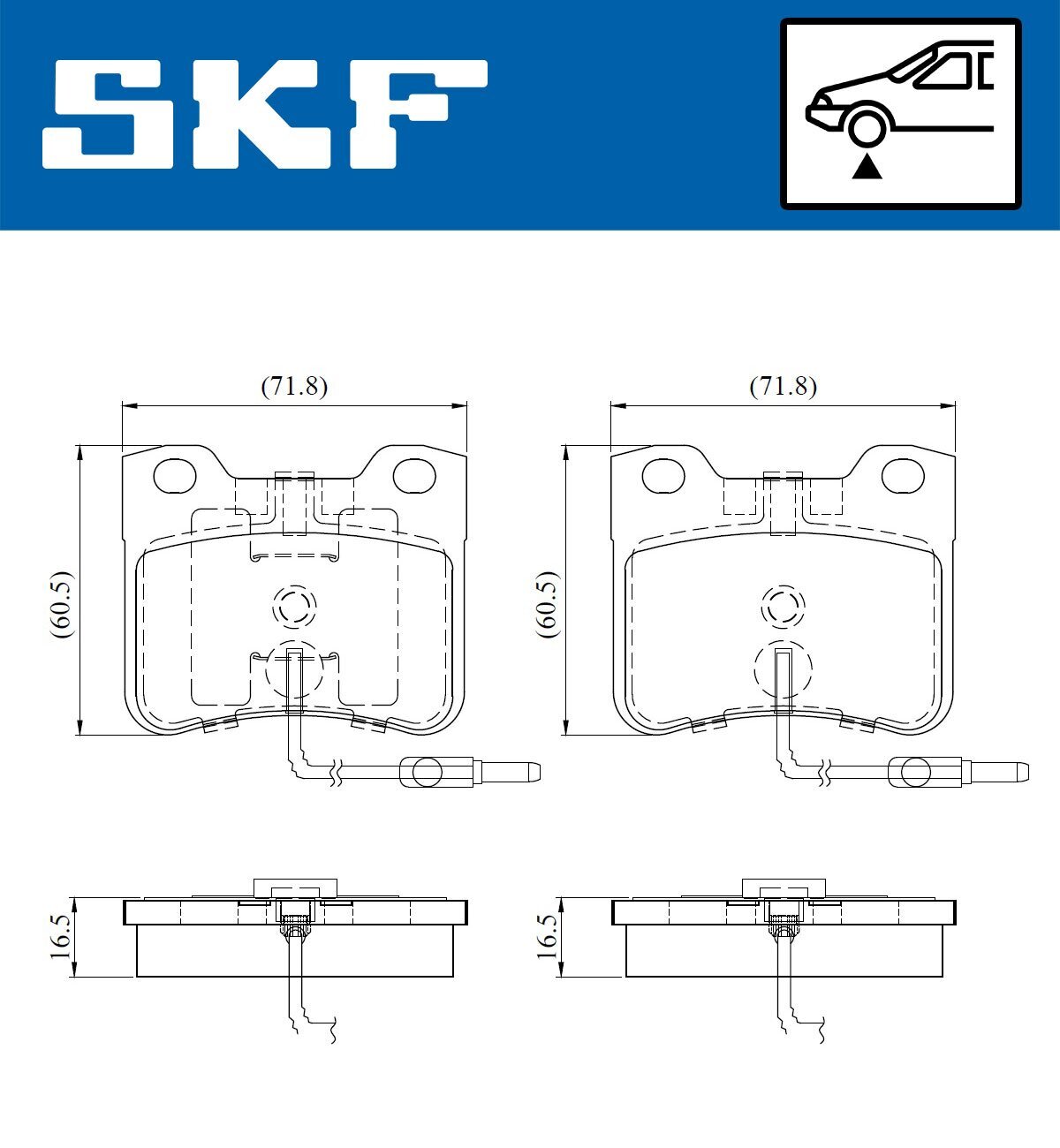 Bremsbelagsatz, Scheibenbremse SKF VKBP 81052 E