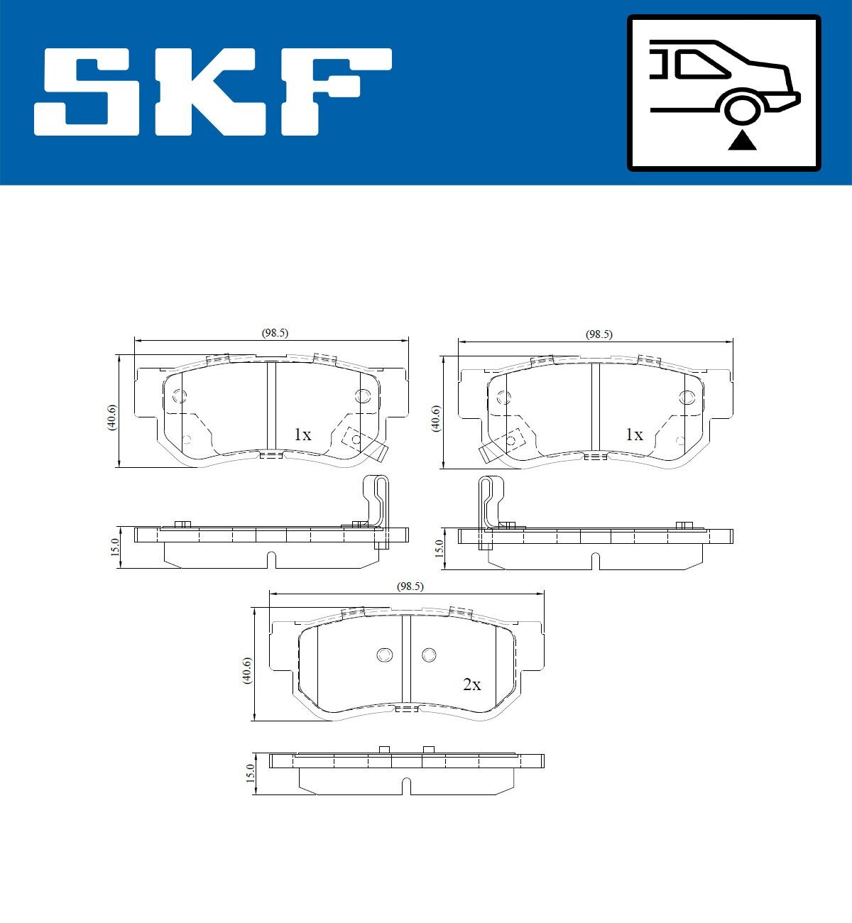 Bremsbelagsatz, Scheibenbremse SKF VKBP 90340 A