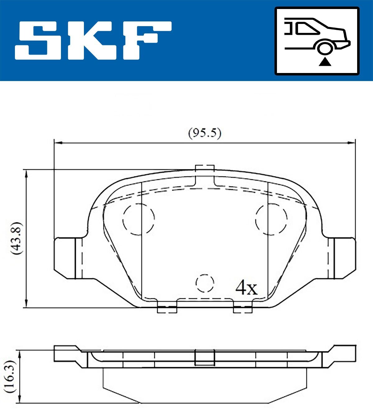 Bremsbelagsatz, Scheibenbremse SKF VKBP 90472