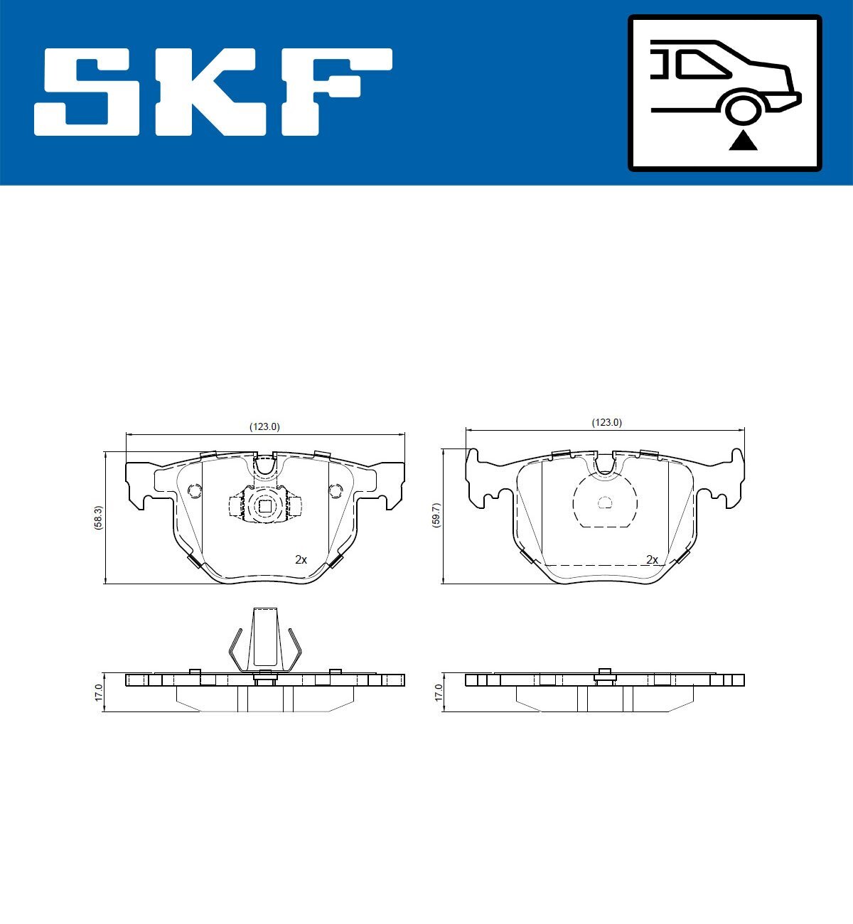 Bremsbelagsatz, Scheibenbremse SKF VKBP 90946