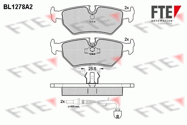 Bremsbelagsatz, Scheibenbremse FTE 9010087