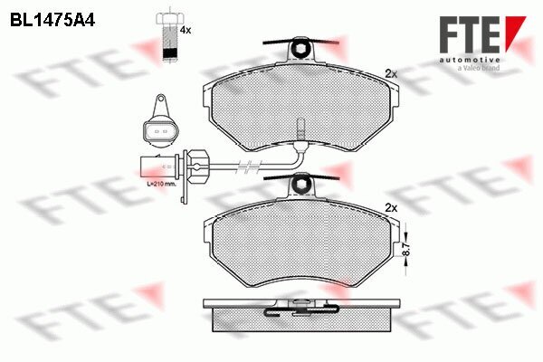 Bremsbelagsatz, Scheibenbremse FTE 9010203