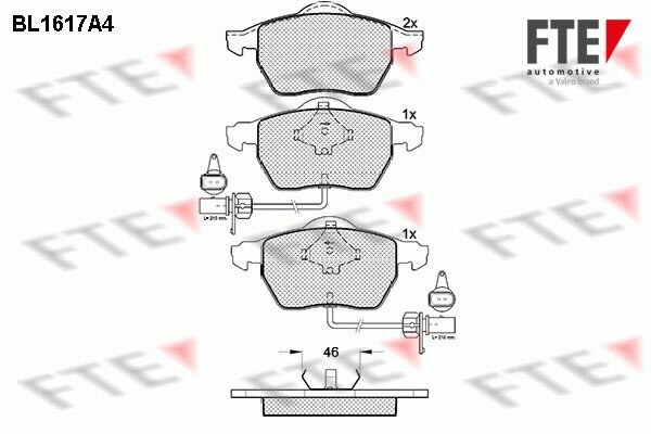 Bremsbelagsatz, Scheibenbremse FTE 9010251