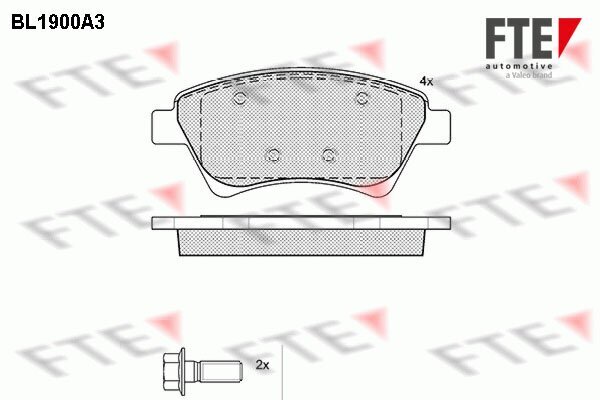 Bremsbelagsatz, Scheibenbremse FTE 9010488