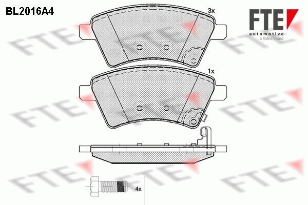 Bremsbelagsatz, Scheibenbremse FTE 9010602