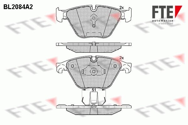 Bremsbelagsatz, Scheibenbremse FTE 9010668