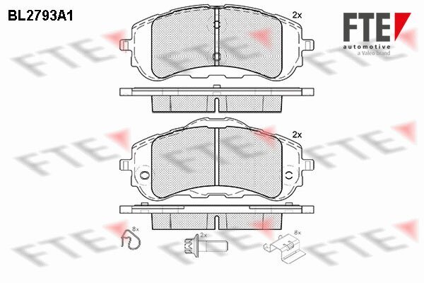 Bremsbelagsatz, Scheibenbremse FTE 9010986